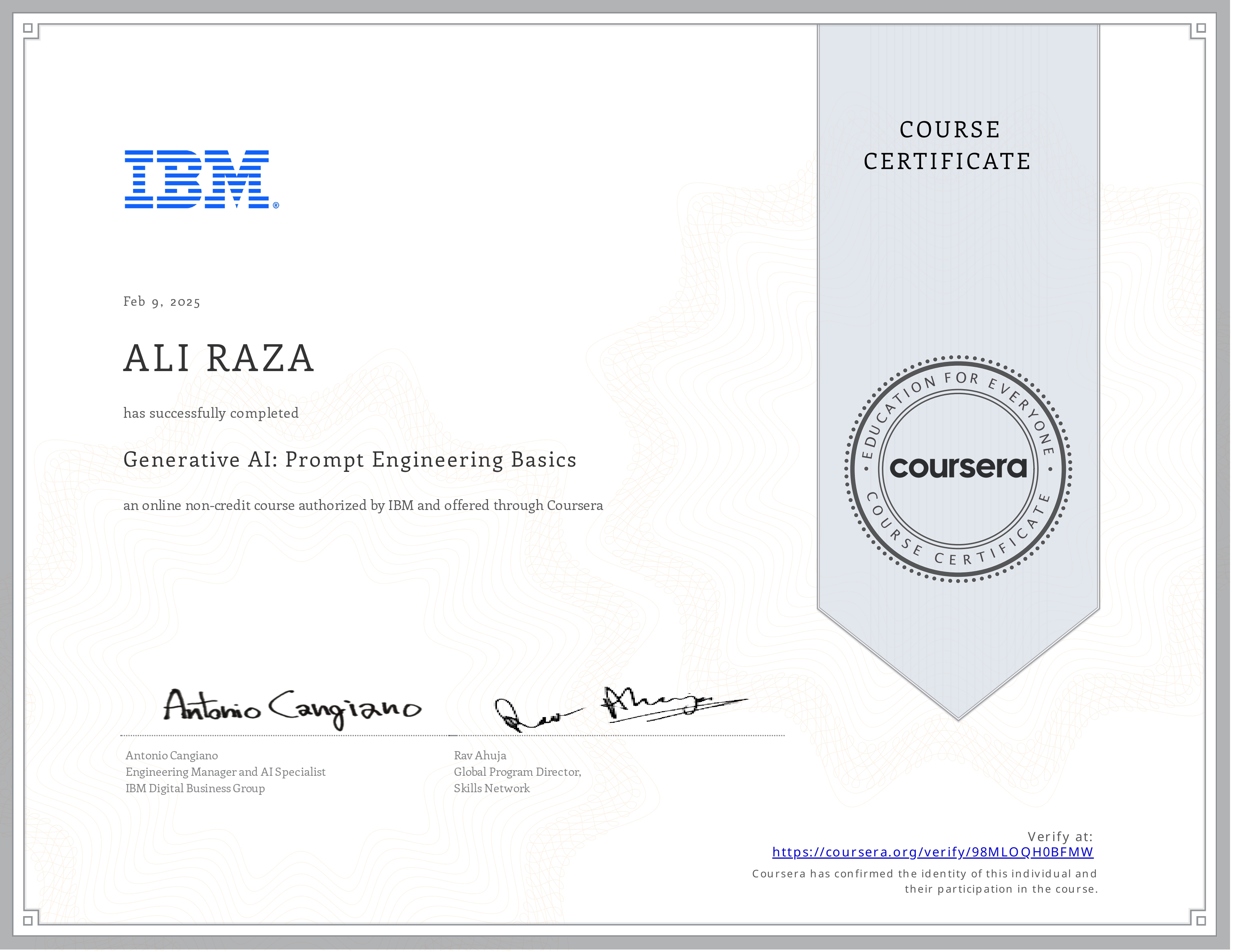 Certificate 3